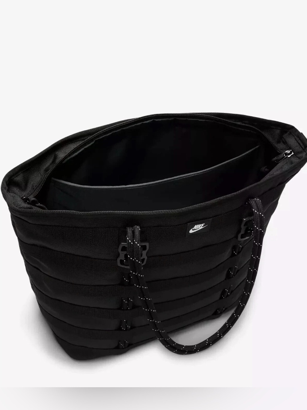 Nike Sportswear RPM Tote (26L) Black White Cord Zipper Bag Travel FJ0439-010 NEW - Picture 5 of 6